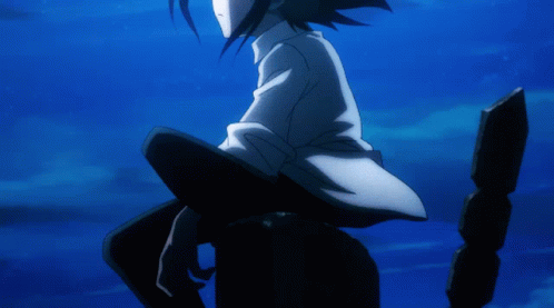 A Cartoon Character Is Sitting In The Water And Looking Up GIF