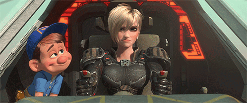 A Cartoon Character Is Sitting Next To A Cartoon Character In A Vehicle GIF