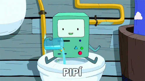 A Cartoon Character Is Sitting On A Toilet With The Word Pipi Written On It GIF