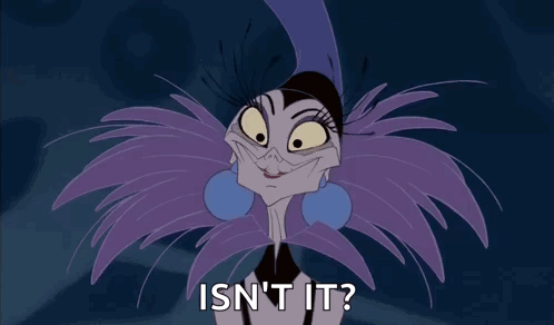 A Cartoon Character Is Smiling And Saying `` Isn 'T It '' . GIF