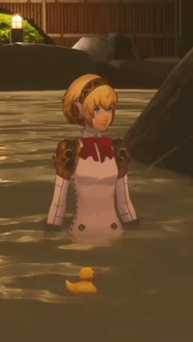 A Cartoon Character Is Standing In A Bathtub With A Yellow Rubber Duck GIF