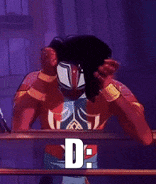 Boxing Character In Ring With D Above GIF