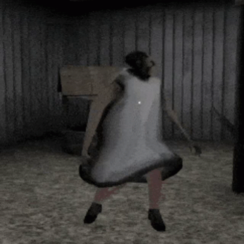 A Cartoon Character Is Standing In A Dark Room Wearing A White Cape GIF