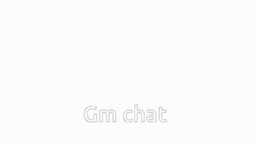 A Cartoon Character Is Standing In A Dark Room With The Words " Gm Chat " On The Bottom GIF