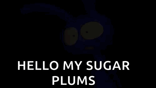 A Cartoon Character Is Standing In A Doorway And Says Hello My Sugar Plums . GIF