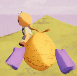 A Cartoon Character Is Standing In A Field GIF