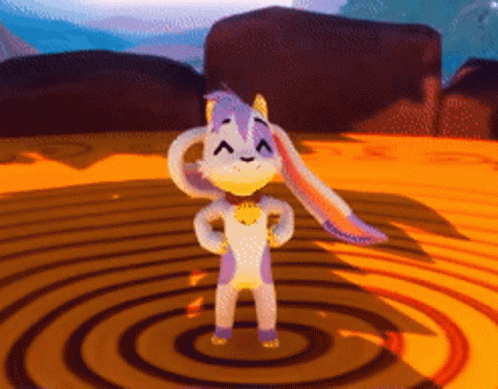 A Cartoon Character Is Standing In A Labyrinth And Smiling GIF
