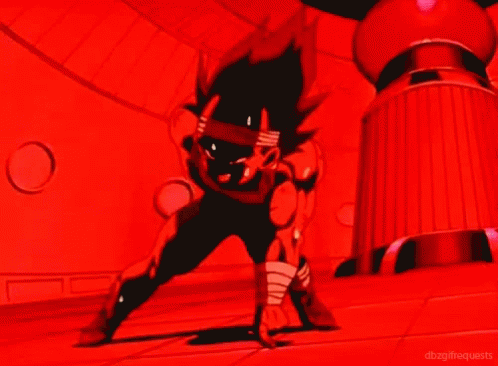 A Cartoon Character Is Standing In A Red Room With A Red Light Behind Him . GIF