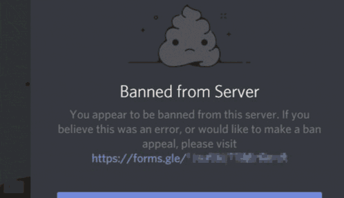 A Cartoon Character Is Standing In Front Of A Banner That Says " Banned From Server " GIF