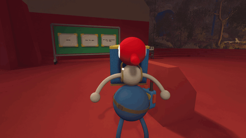 A Cartoon Character Is Standing In Front Of A Board That Says " Where Are You Going " GIF
