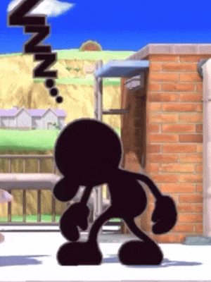 A Cartoon Character Is Standing In Front Of A Brick Building With A Blue Sky In The Background GIF
