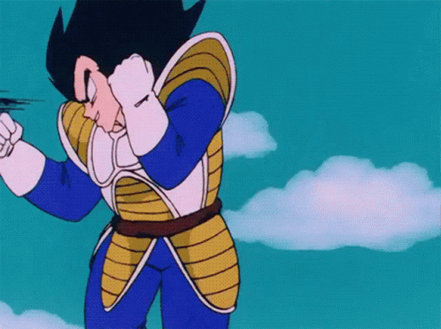 A Cartoon Character Is Standing In Front Of A Cloudy Blue Sky GIF