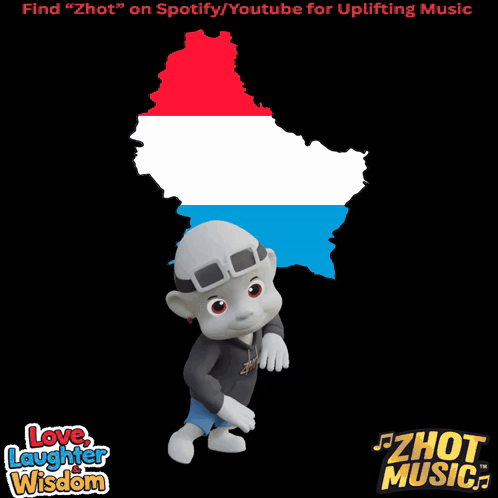 A Cartoon Character Is Standing In Front Of A Map With The Words Love Laughter Wisdom On It GIF