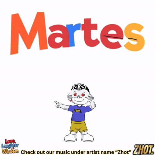 A Cartoon Character Is Standing In Front Of A Martes Sign GIF