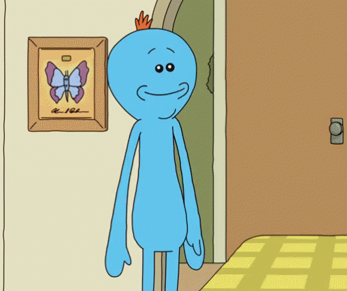 A Cartoon Character Is Standing In Front Of A Picture Of A Butterfly And Says Ooooh GIF