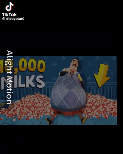 A Cartoon Character Is Standing In Front Of A Pile Of Cans Of Soda . GIF