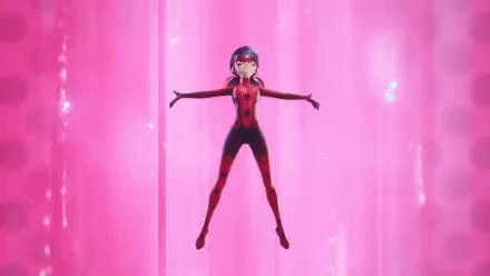 A Cartoon Character Is Standing In Front Of A Pink Background And Using Her Powers . GIF