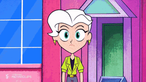 A Cartoon Character Is Standing In Front Of A Pink Building With The Words Movieclips On The Bottom Right GIF