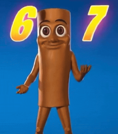 A Cartoon Character Is Standing In Front Of A Sign That Says 677 GIF