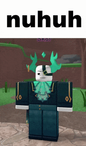 A Cartoon Character Is Standing In Front Of A Sign That Says ' Nuhuh ' GIF