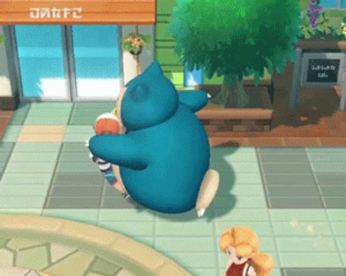 A Cartoon Character Is Standing In Front Of A Store That Says ' Jmfc ' On It GIF