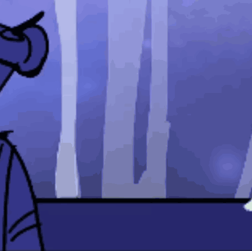 A Cartoon Character Is Standing In Front Of A Window In A Dark Forest . GIF