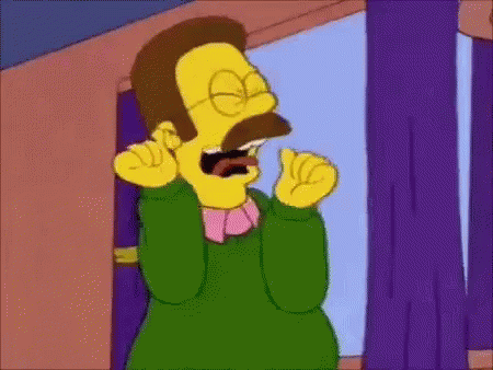A Cartoon Character Is Standing In Front Of A Window With His Mouth Open . GIF