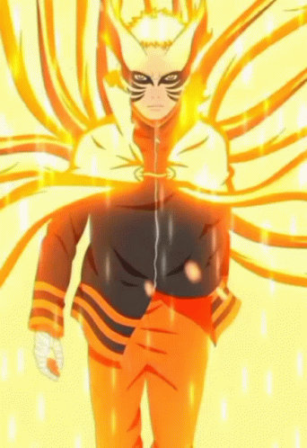A Cartoon Character Is Standing In Front Of A Yellow Background With A Lot Of Fire Coming Out Of Him . GIF