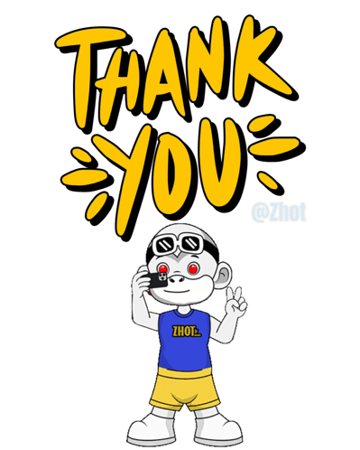 A Cartoon Character Is Standing In Front Of A Yellow Sign That Says Thank You GIF