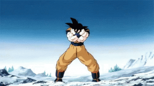 A Cartoon Character Is Standing In The Snow With His Arms Outstretched . GIF