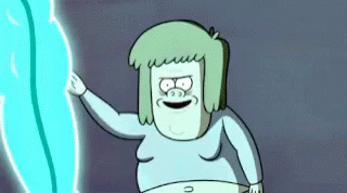 A Cartoon Character Is Standing Next To A Lightning Bolt . GIF