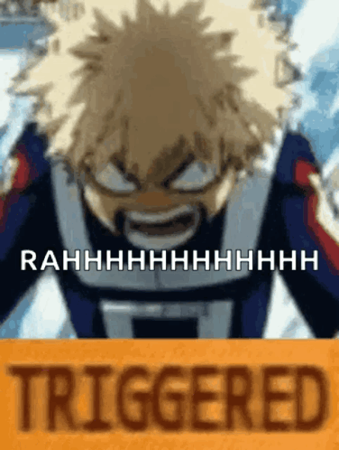 A Cartoon Character Is Standing Next To A Sign That Says `` Triggered '' . GIF