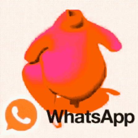 A Cartoon Character Is Standing Next To A Whatsapp Icon GIF