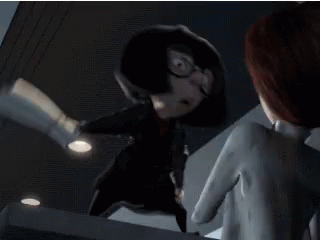 A Cartoon Character Is Standing Next To Another Cartoon Character Holding A Bat . GIF