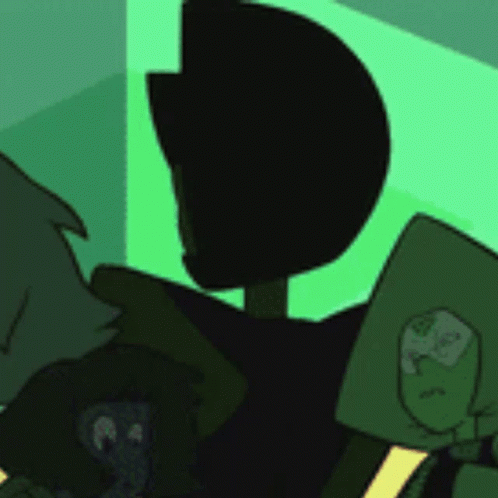 A Cartoon Character Is Standing Next To Another Character In A Green Room . GIF