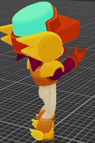 A Cartoon Character Is Standing On A Black Grid GIF