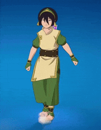 A Cartoon Character Is Standing On A Blue Surface With His Arms Outstretched GIF