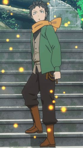 A Cartoon Character Is Standing On A Set Of Stairs GIF