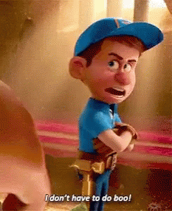 A Cartoon Character Is Standing With His Arms Crossed And Says I Don 'T Have To Do Boo ! GIF