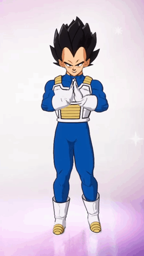 A Cartoon Character Is Standing With His Hands Folded In Front Of His Face GIF
