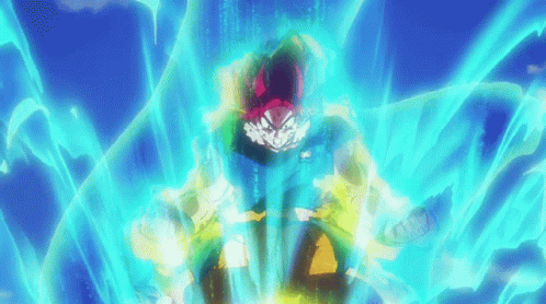 A Cartoon Character Is Surrounded By A Glowing Blue Background GIF