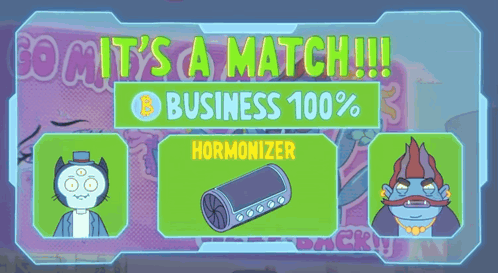 A Cartoon Character Is Surrounded By Gold Coins With The Words Business 100 % On The Top GIF
