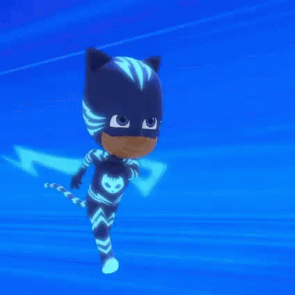 A Cartoon Character Is Swimming In The Water With A Blue Background GIF