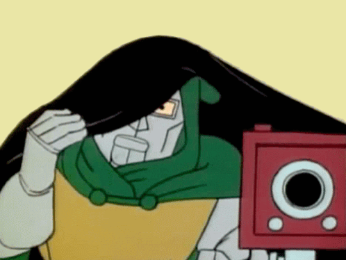 A Cartoon Character Is Taking A Picture Of Himself With A Camera GIF