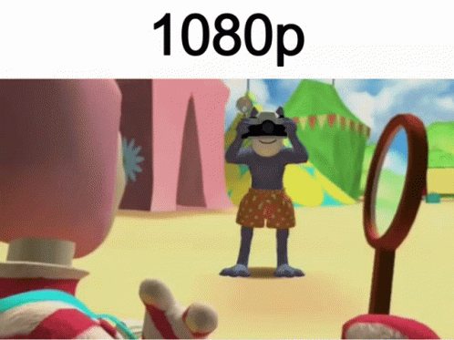 A Cartoon Character Is Taking A Picture With A 1080P Watermark GIF