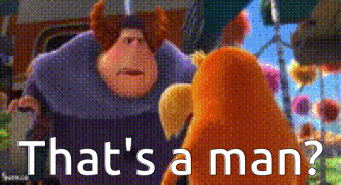 A Cartoon Character Is Talking To Another Cartoon Character And The Words That 'S A Man . GIF