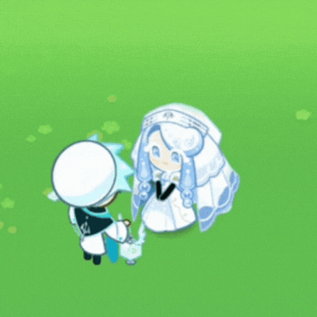 a cartoon character is talking to another character in a video game .