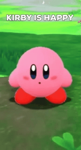 A Cartoon Character Is Walking On A Dirt Road In A Field . GIF