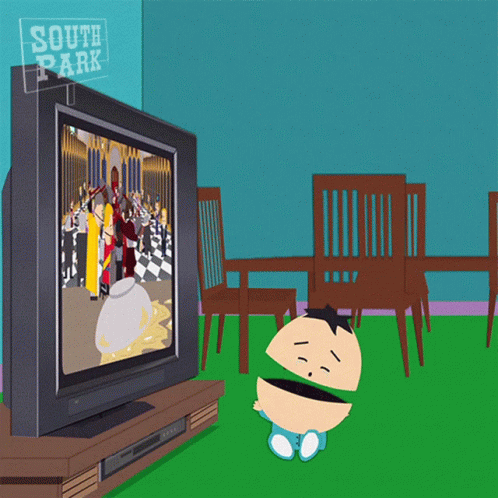 A Cartoon Character Is Watching A South Park Show GIF