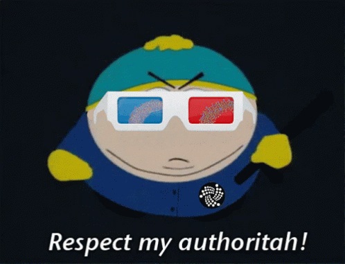 A Cartoon Character Is Wearing 3D Glasses And Says Respect My Authoritah GIF